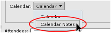 Change to Calendar Notes